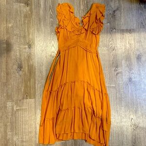 Burnt orange ruffle size medium ILLA ILLA dress.